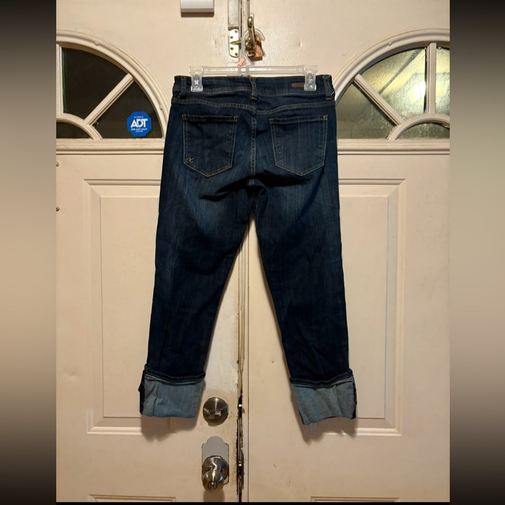 Kut from the Kloth Dark Blue Cropped Cuff Jeans - Picture 3 of 3